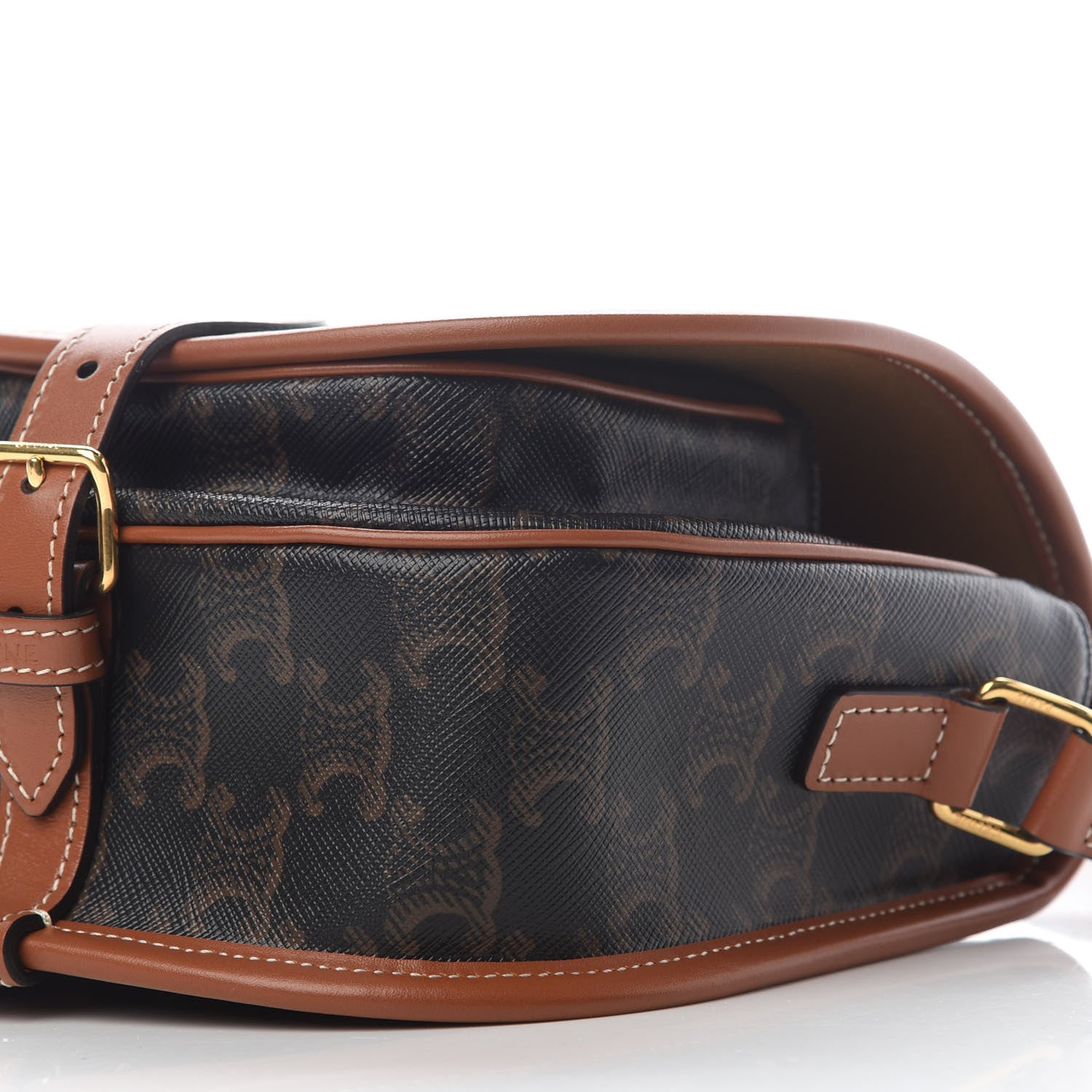 Celine Triomphe Canvas Medium Folco Bag Tan 8 of 8