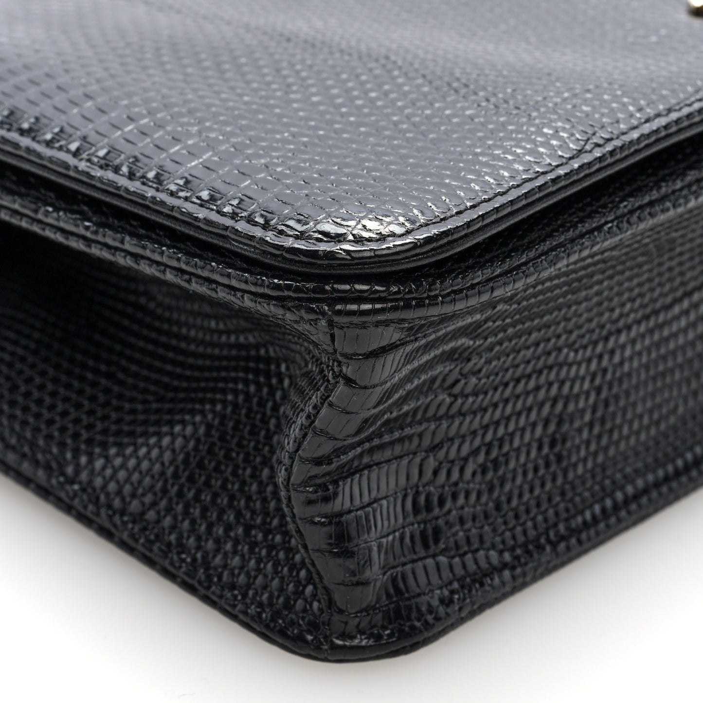Lizard Small Single Flap Black