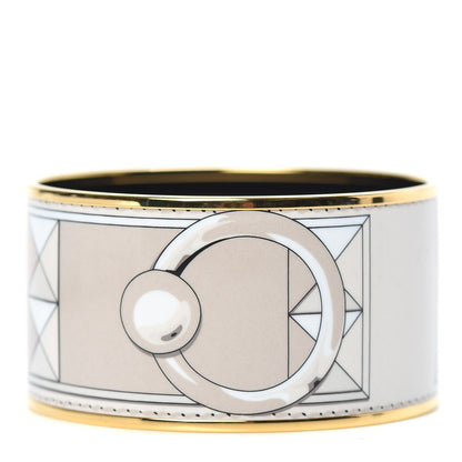 Hermes Enamel Printed Collier De Chien Extra Wide Bracelet 62 1 of 6