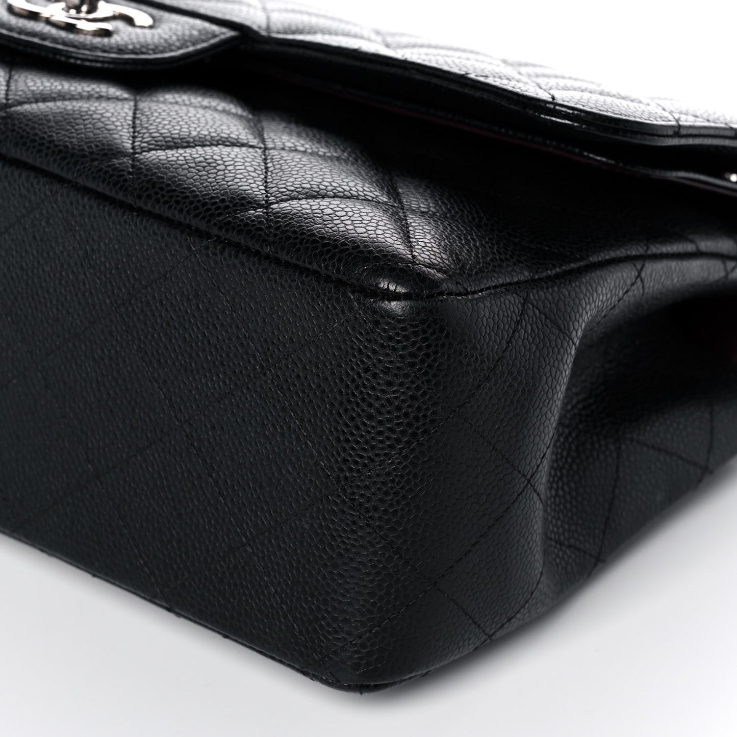 Caviar Quilted Jumbo Double Flap Black