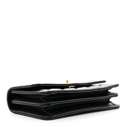 Chanel Shiny Caviar Quilted Flap Charm Wallet On Chain WOC Black 4 of 13