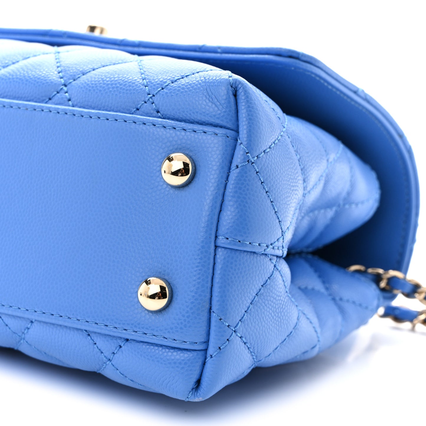 Caviar Quilted Mini Coco Handle Flap Blue