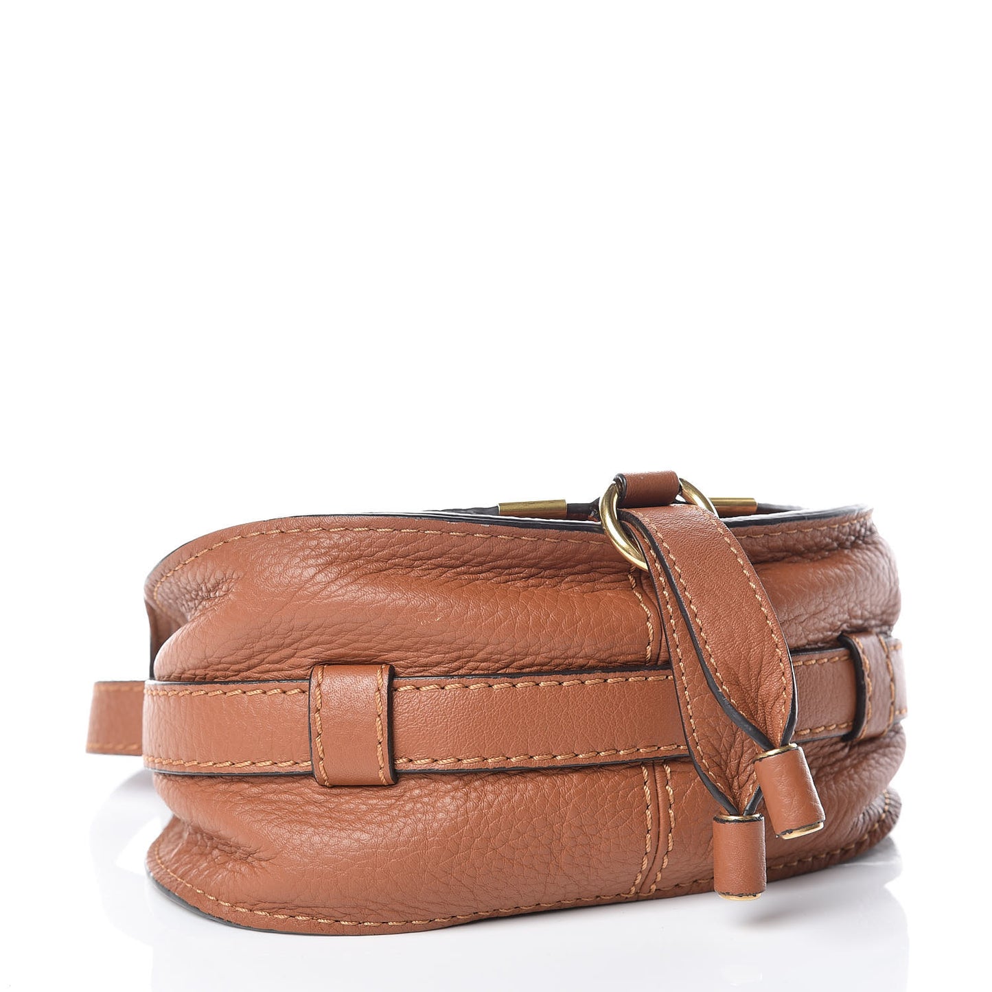 Calfskin Mini Marcie Round Crossbody Bag Tan