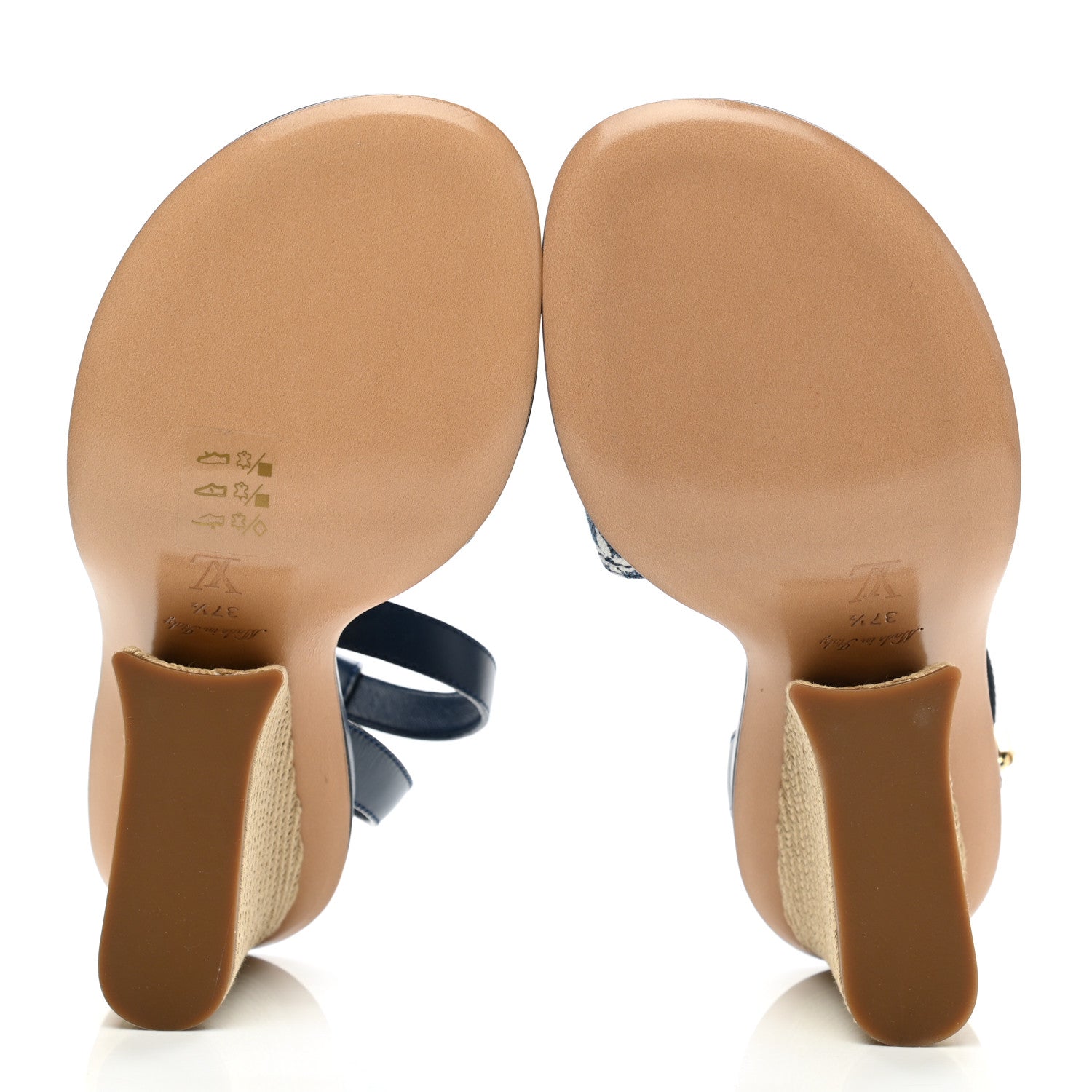 Louis Vuitton Monogram Denim Maia Wedge Sandal 37.5 5 of 8