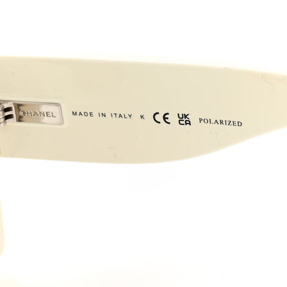 Chanel Acetate Square Sunglasses 6059 Black White 5 of 8