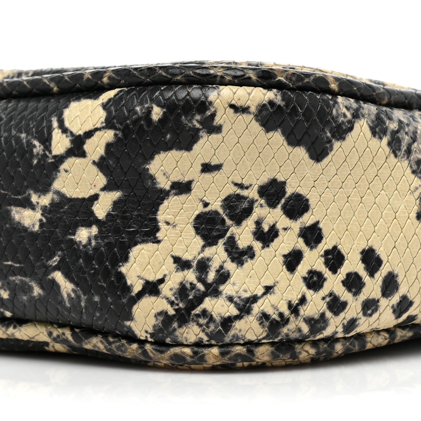 Python Embossed Calfskin Monogram Blogger Bag Black Beige