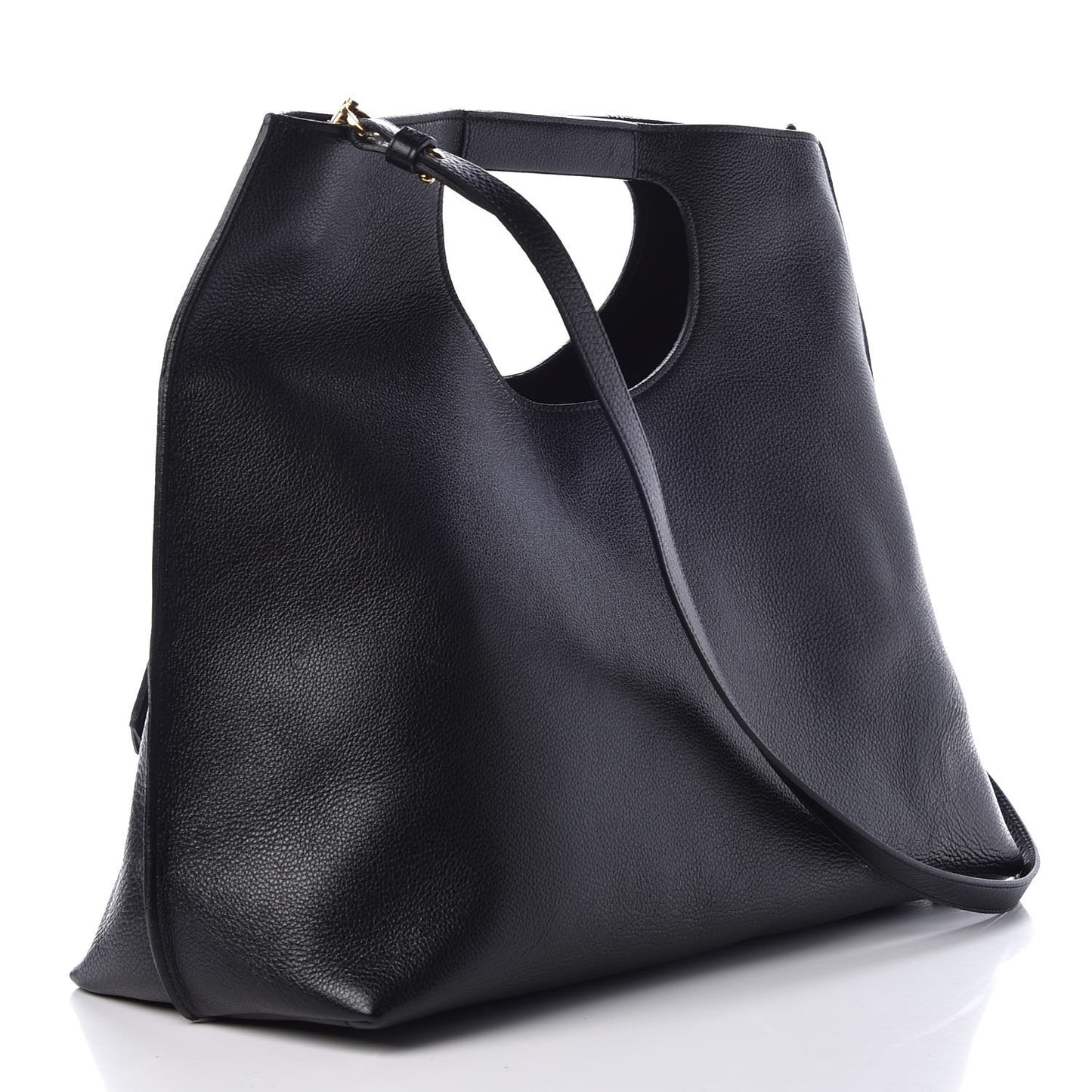 Ramskin Large Alix Padlock Zip Shoulder Bag Black