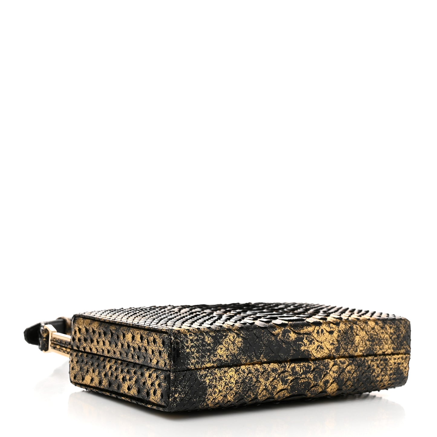 Snakeskin 2.55 Reissue Clutch Bag Black Gold