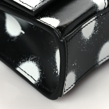 Balenciaga Shiny Box Calfskin Polka Dot Hourglass Chain Bag Black White 8 of 9