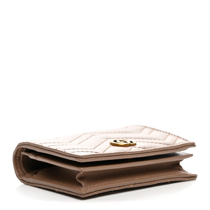 Gucci Calfskin Matelasse GG Marmont Card Case Wallet Porcelain Rose Porcelain Rose 4 of 8
