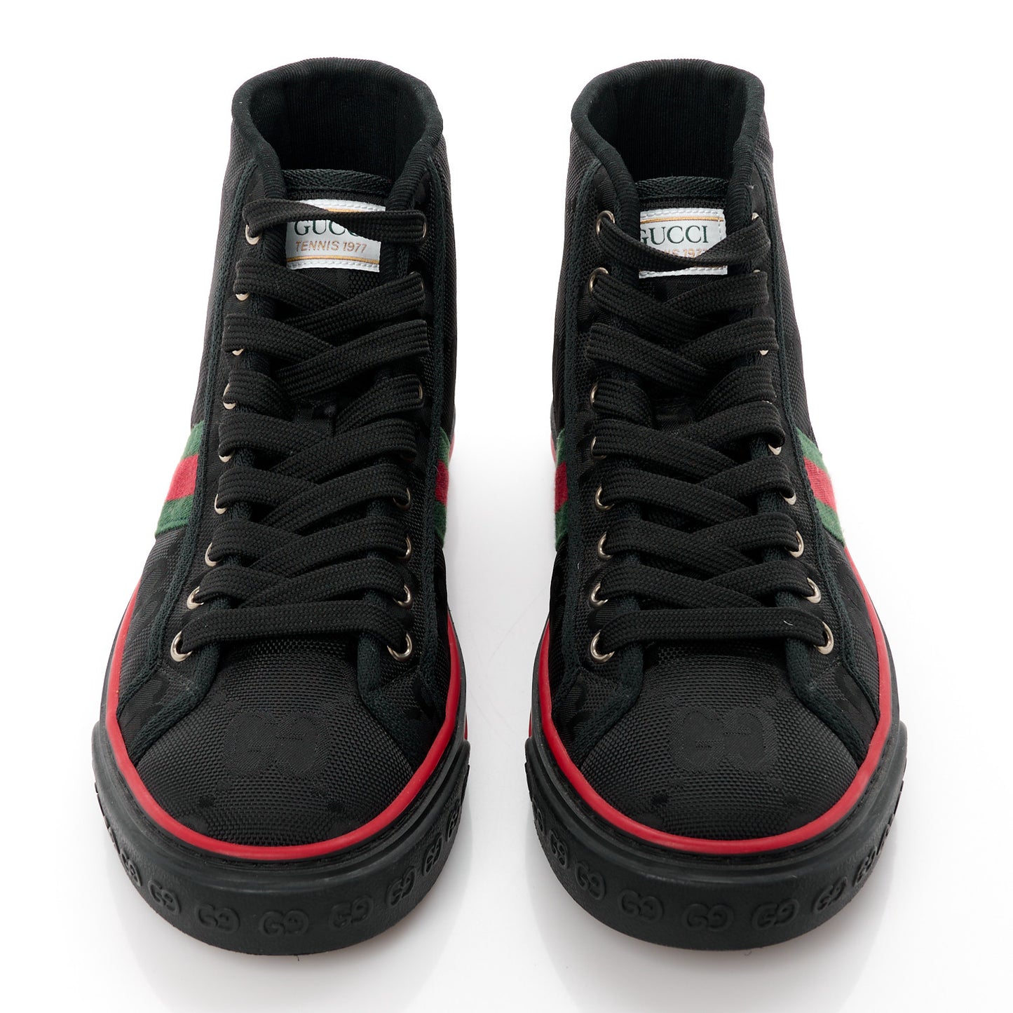 Econyl Nylon Web Monogram Off The Grid Womens 1977 Tennis High Top Sneakers 5.5 Black
