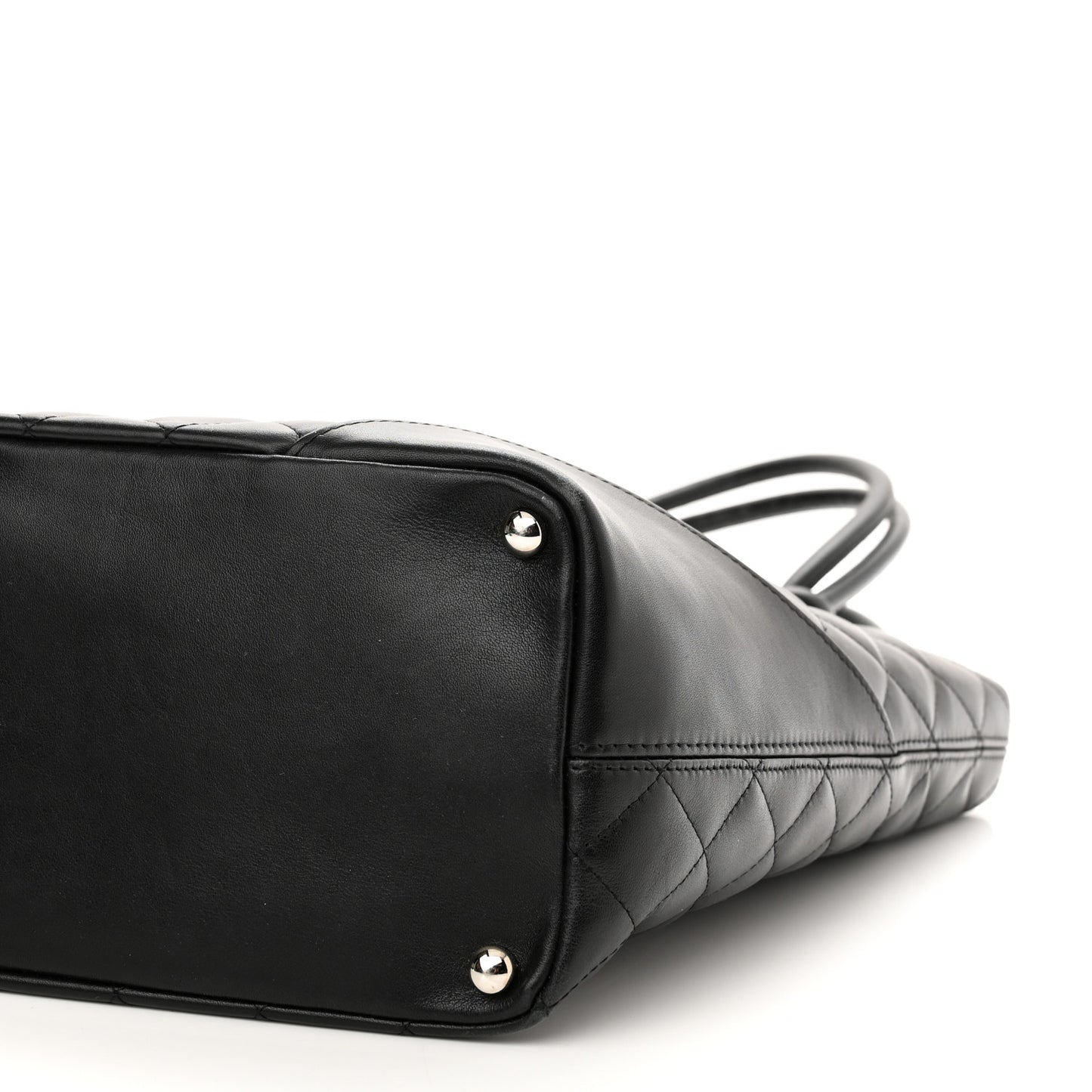 Calfskin Quilted Medium Cambon Tote Black