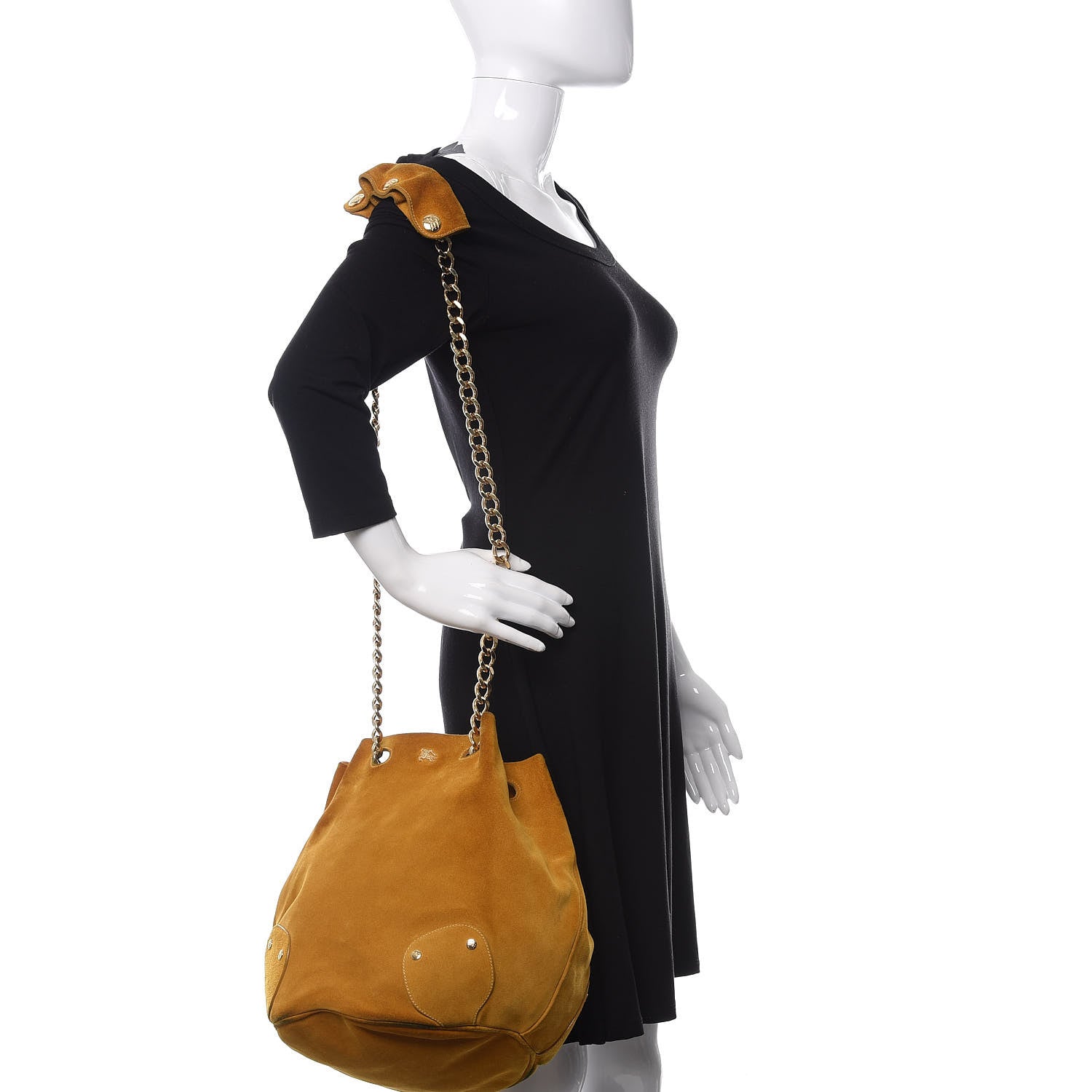 Burberry Suede Bucket Bag Yellow 2 of 13
