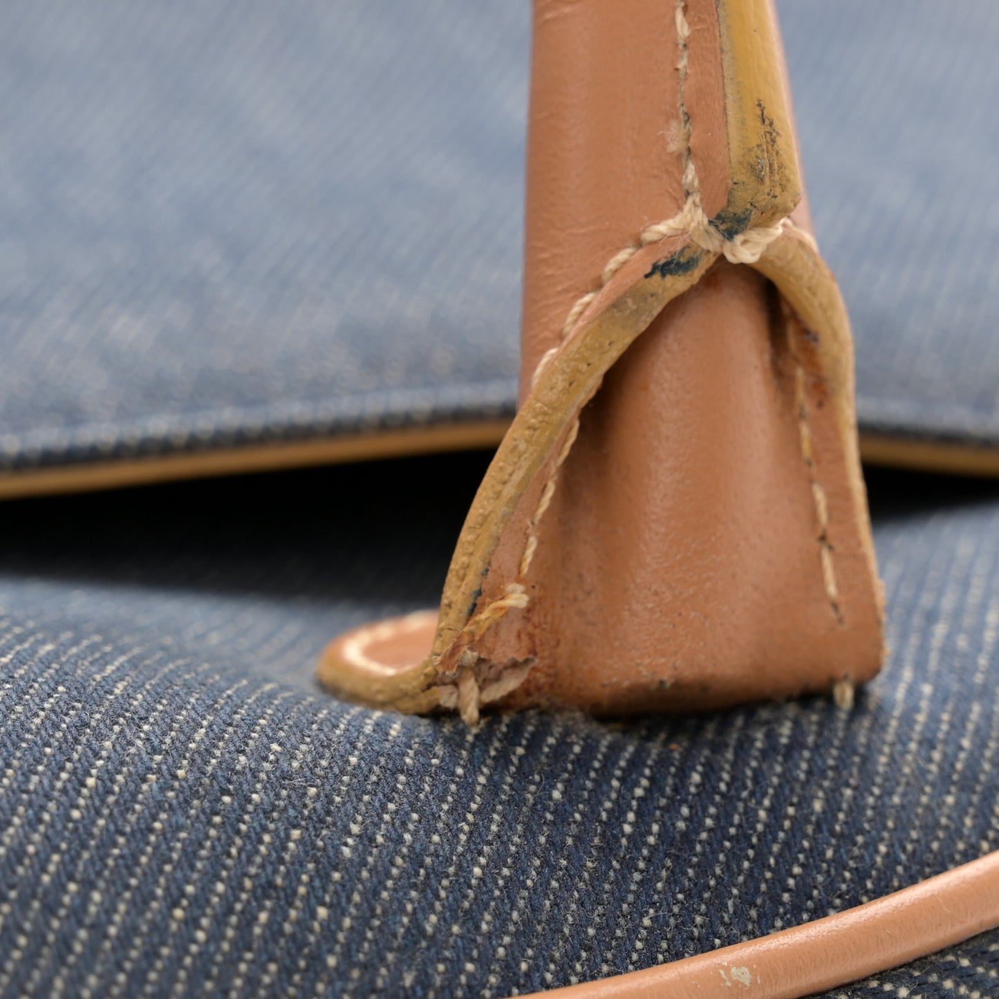 Denim Calfskin Saddle Bowler Blue