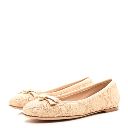 Christian Dior Raffia Cannage Ballet Flat 36.5 Straw 3 of 9