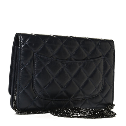 Chanel Aged Calfskin Quilted Reissue Wallet On Chain WOC Navy 2 of 10
