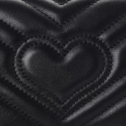 Gucci Calfskin Matelasse Super Mini GG Marmont Shoulder Bag Black 9 of 9