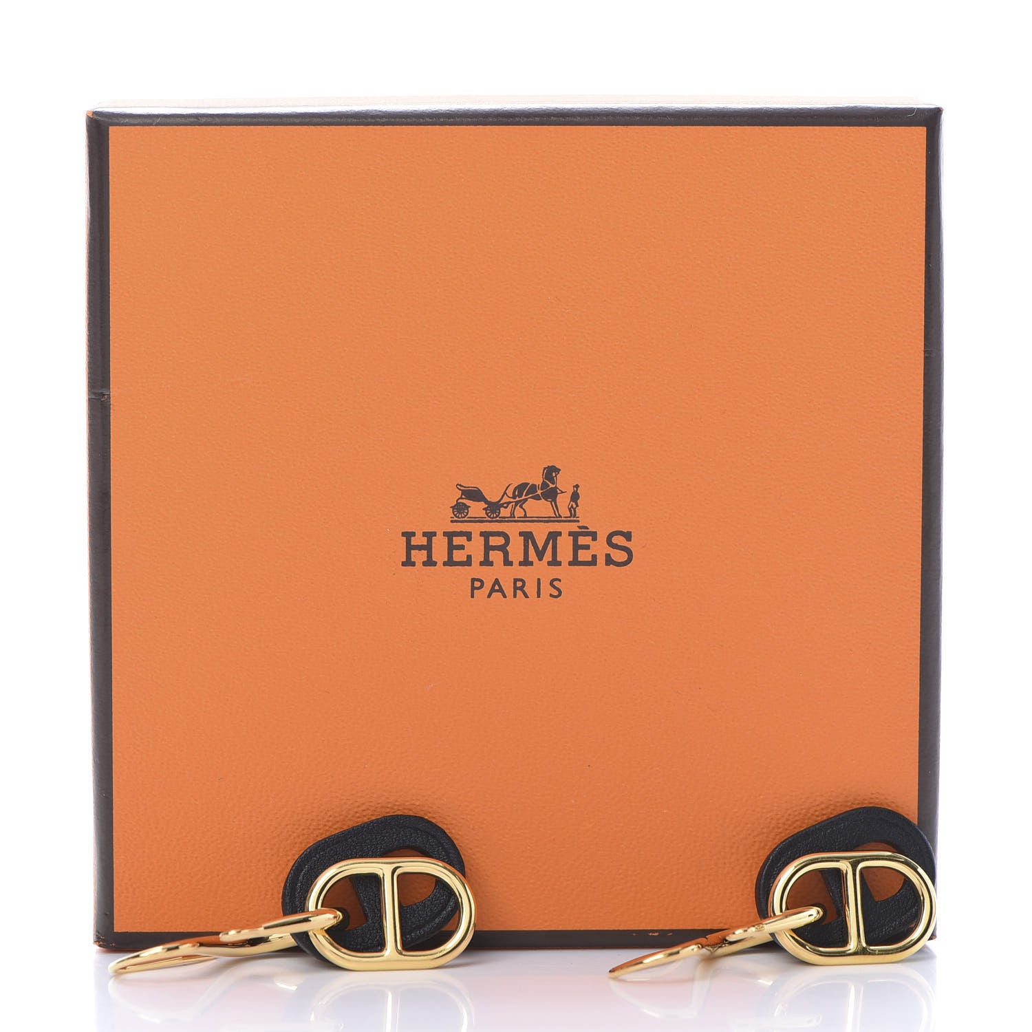 Hermes Swift O'Maillon Earrings Black 6 of 6