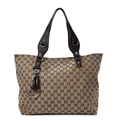 Gucci Monogram Medium Icon Bit Tote Dark Brown 1 of 14