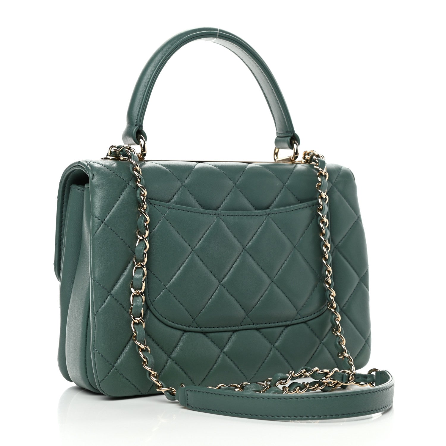 Chanel Lambskin Quilted Small Trendy CC Flap Dual Handle Bag Light Green 2 of 4