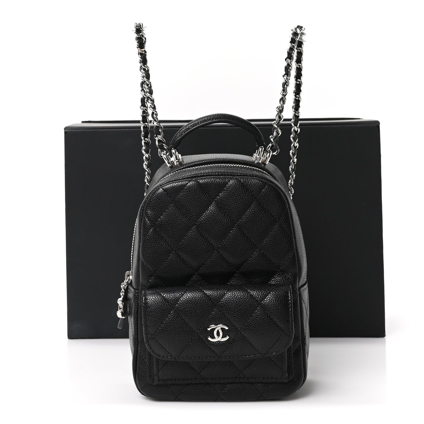 Caviar Quilted CC Mini Classic Backpack Black