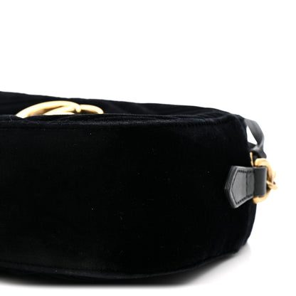 Gucci Velvet Matelasse Small GG Marmont Chain Shoulder Bag Black 11 of 11