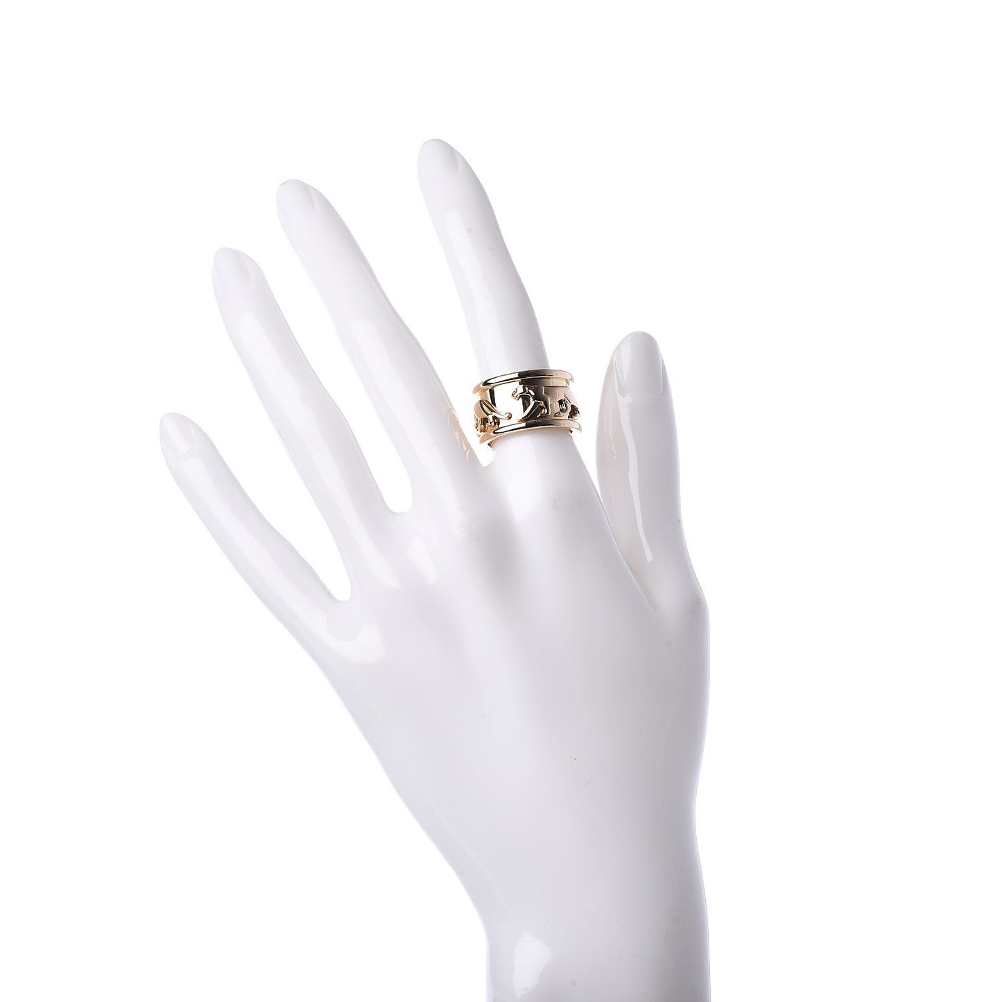 18K Yellow Gold Panthere Band Ring 53 6.25