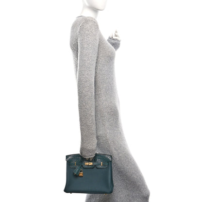 Hermes Togo Matte Alligator Birkin Touch 25 Vert Cypress 2 of 11