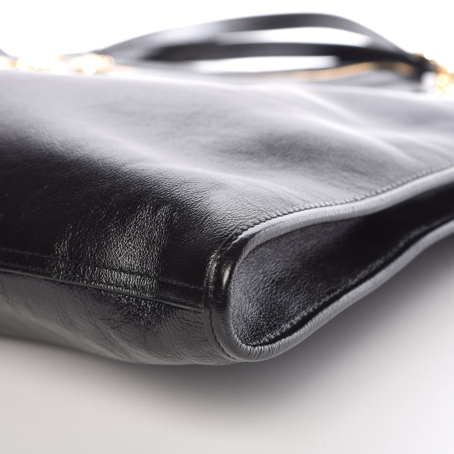 Calfskin Large Rajah Chain Tote Black