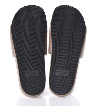Saint Laurent Lambskin Joan Slide Sandals 38.5 Nude 5 of 10