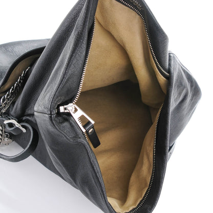 Jimmy Choo Lambskin Large Biker Hobo Black 7 of 8