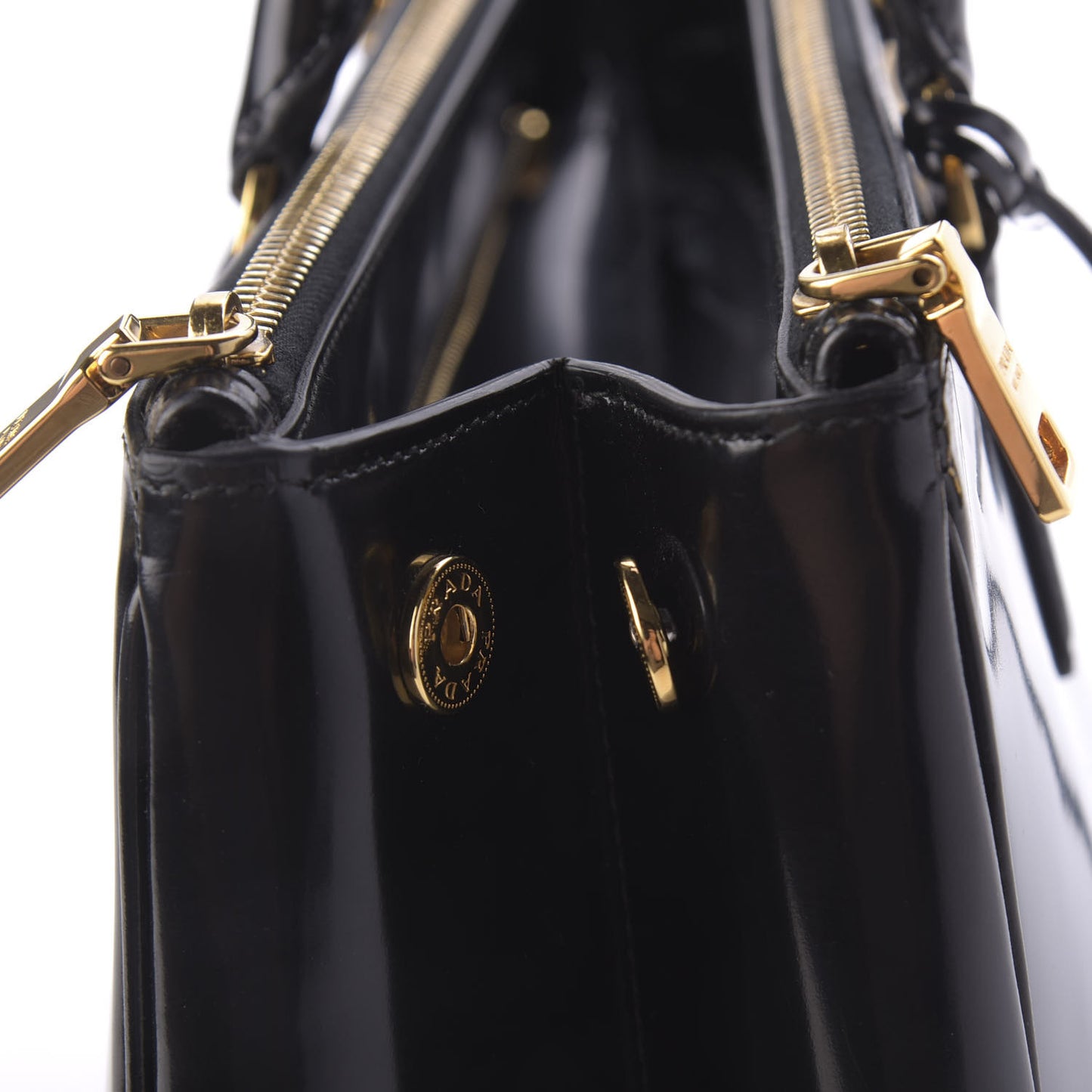 Spazzolato Large Galleria Double Zip Tote Black