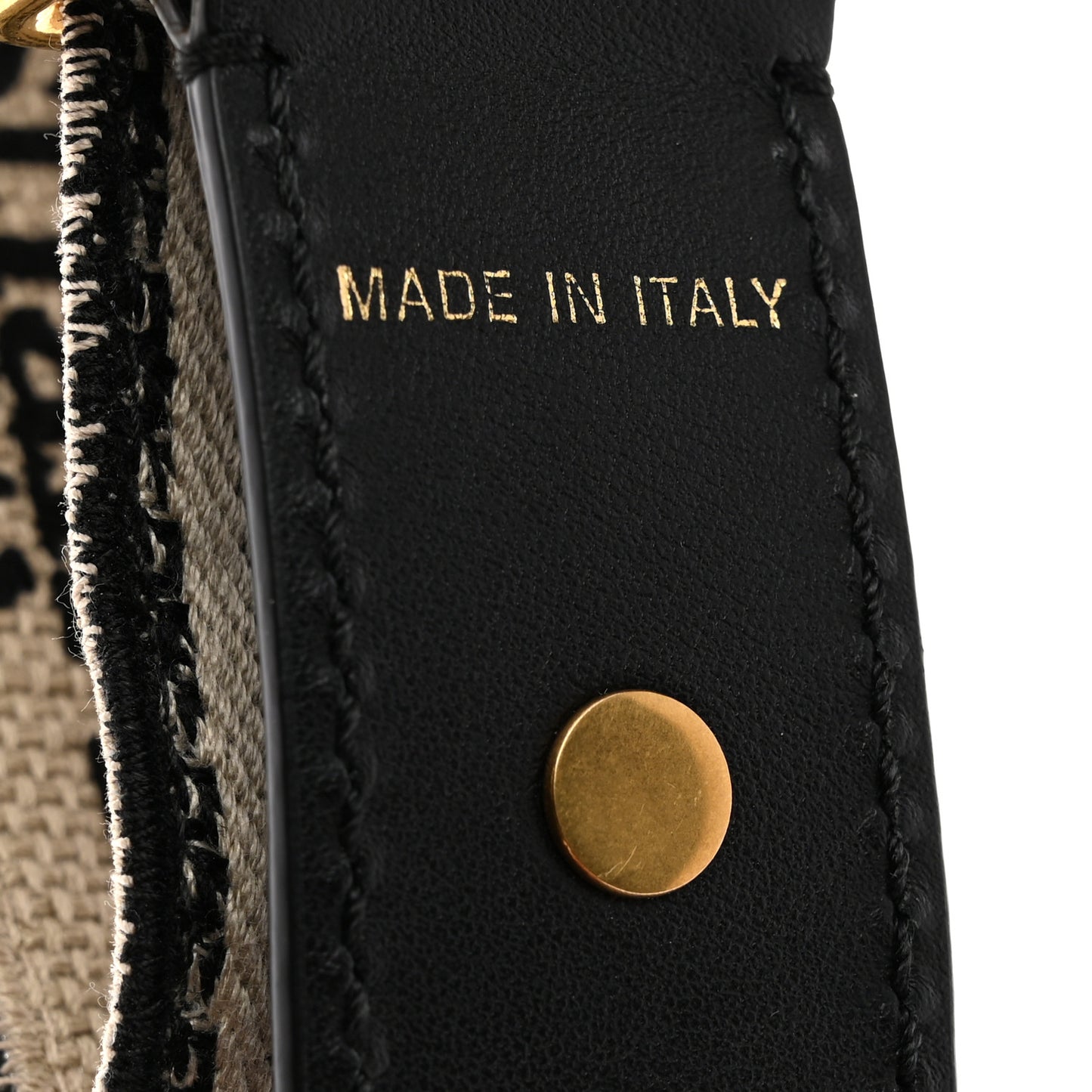 Canvas Embroidered Shoulder Strap Black