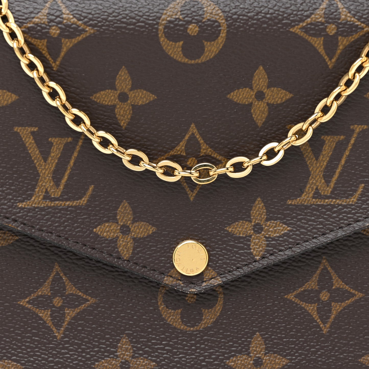 Monogram Pochette Felicie Chain Wallet Fuchsia