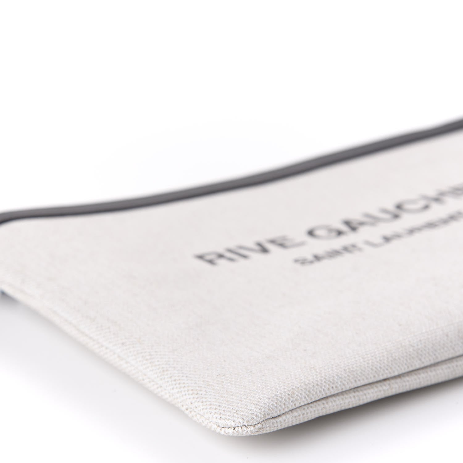 Saint Laurent Linen Canvas Rive Gauche Zipped Pouch Optic White 6 of 11