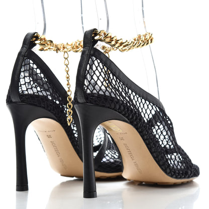 Bottega Veneta Mesh Nappa Chunky Chain Sandals 35 Black 4 of 10