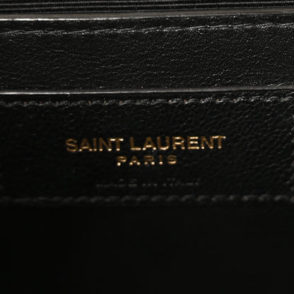 Saint Laurent Grain De Poudre Textured Mixed Matelasse Medium Triquilt Monogram Satchel Crema Soft 6 of 9