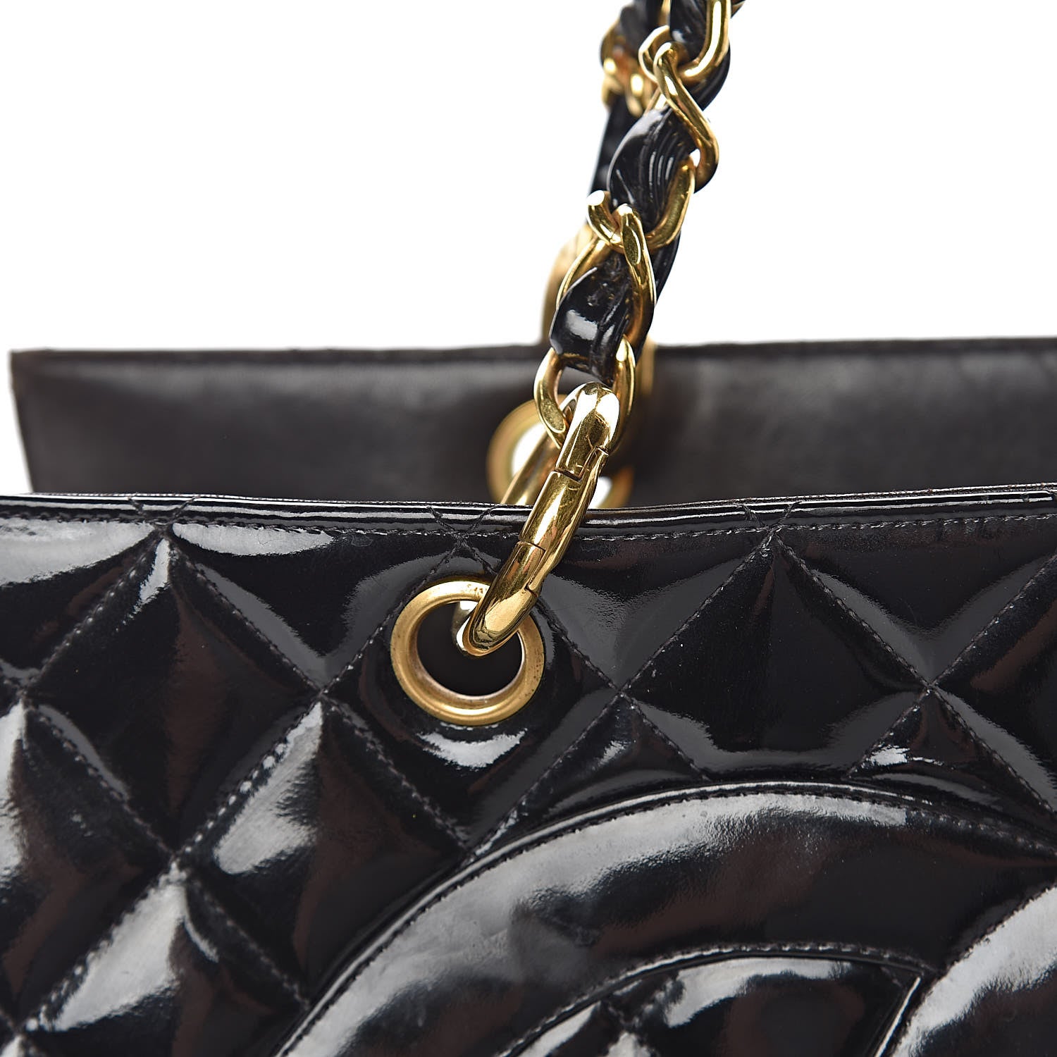 Chanel Patent Quilted Grand Shopping Tote GST Black 25 of 25