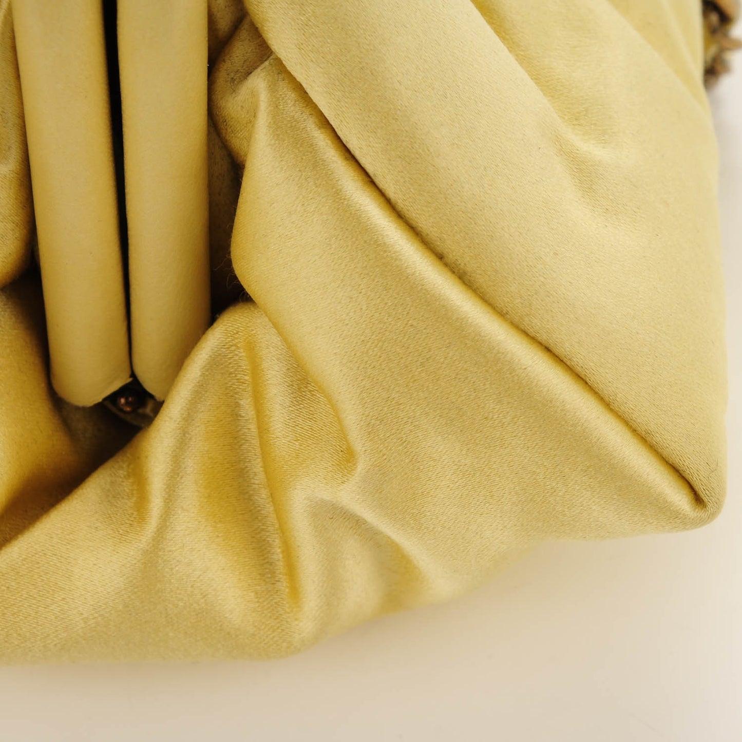 Satin Garden Evening Clutch Light Yellow