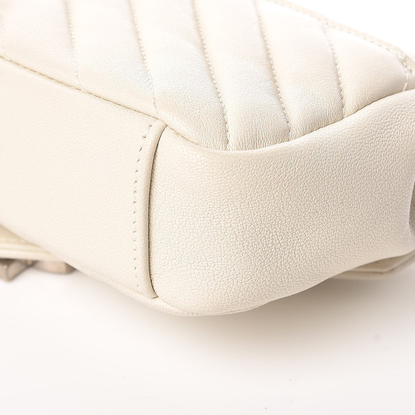 Sheepskin Matelasse Monogram Classic Baby Chain Bag White