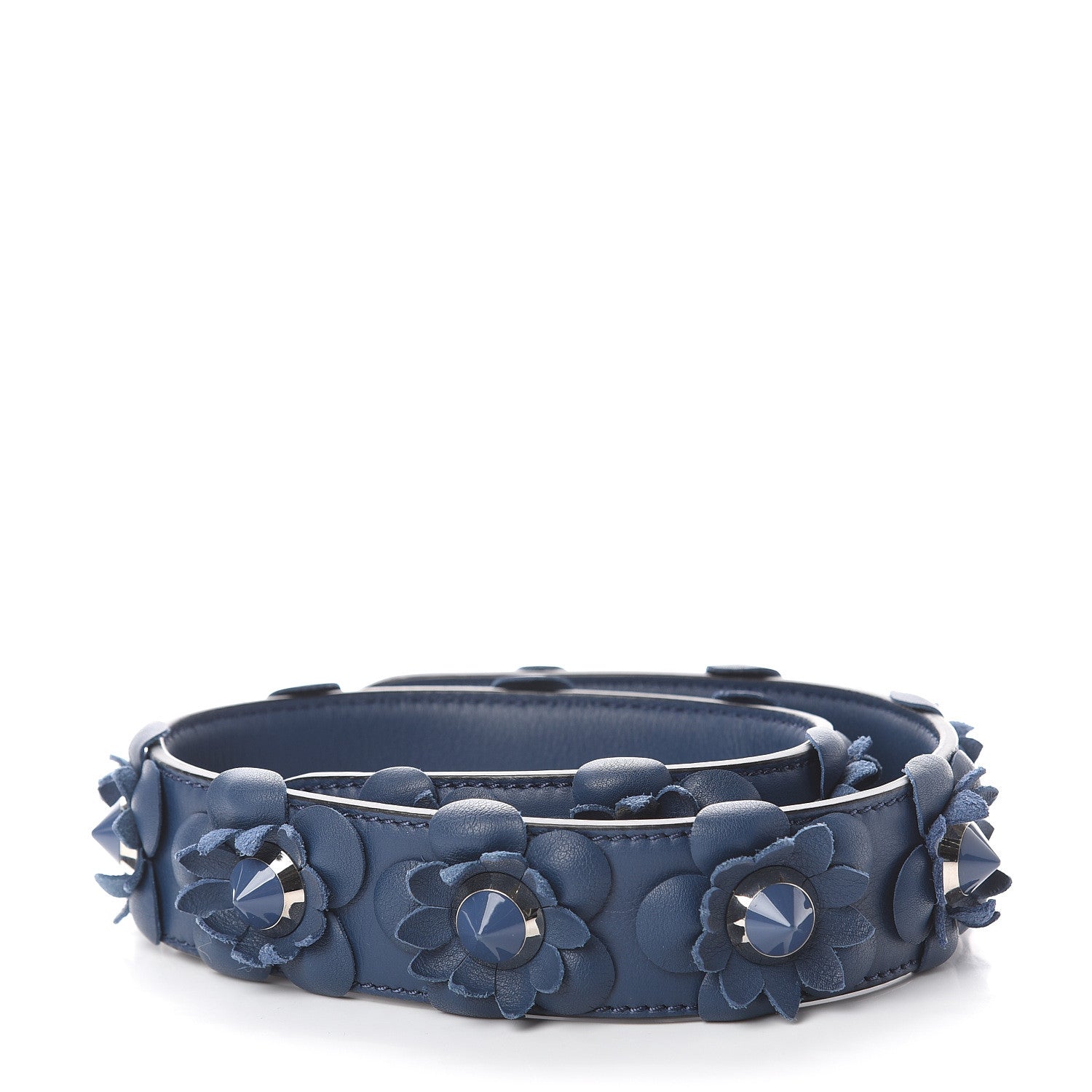 Fendi Vitello Dolce Flowerland Studded Strap You Blue 2 of 3