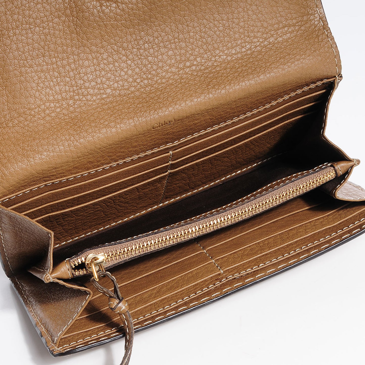 Calfskin Marcie Continental Flap Wallet Nut
