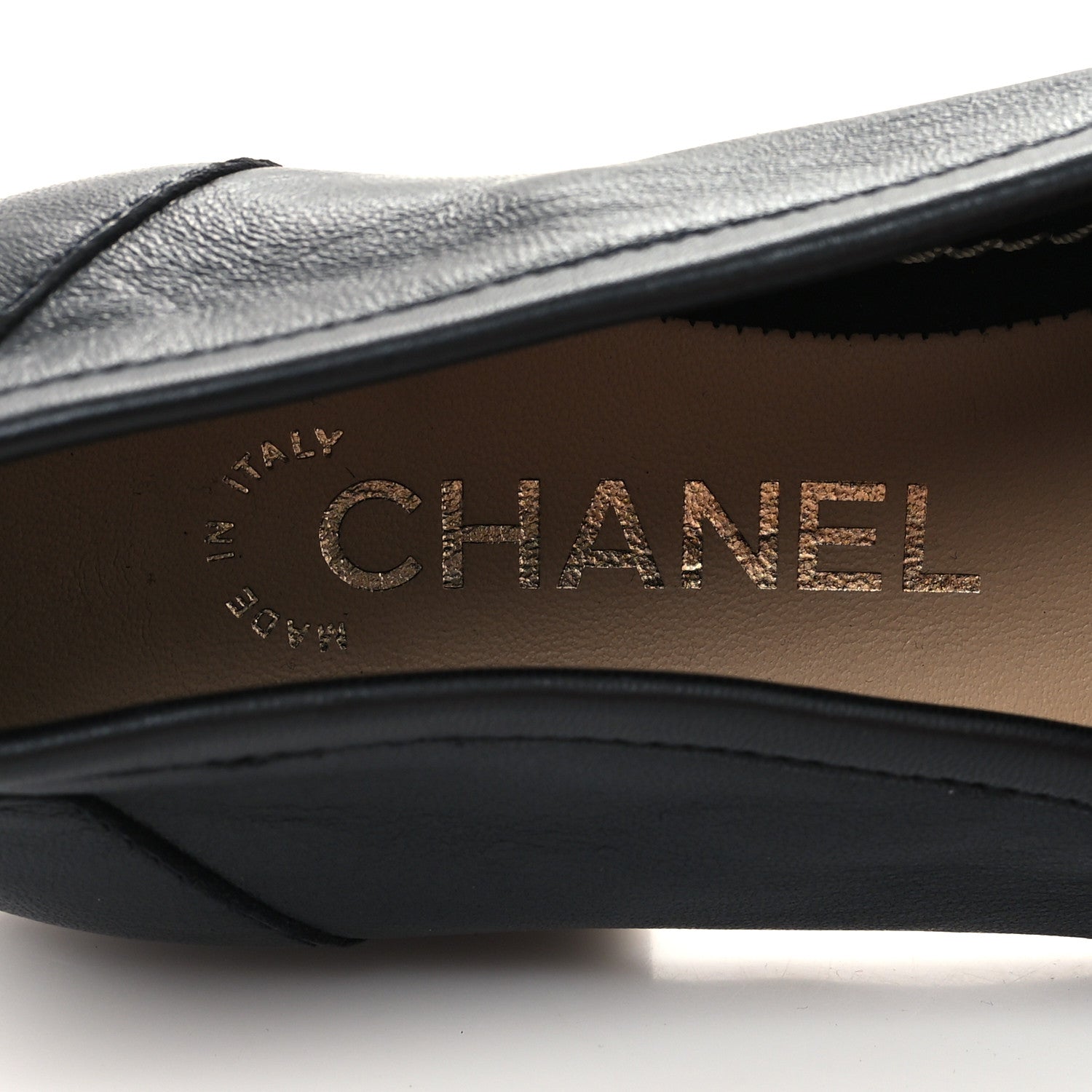 Chanel Lambskin CC Mocassin Loafers 39.5 Black 8 of 8