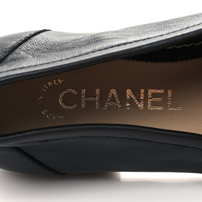 Chanel Lambskin CC Mocassin Loafers 39.5 Black 8 of 8