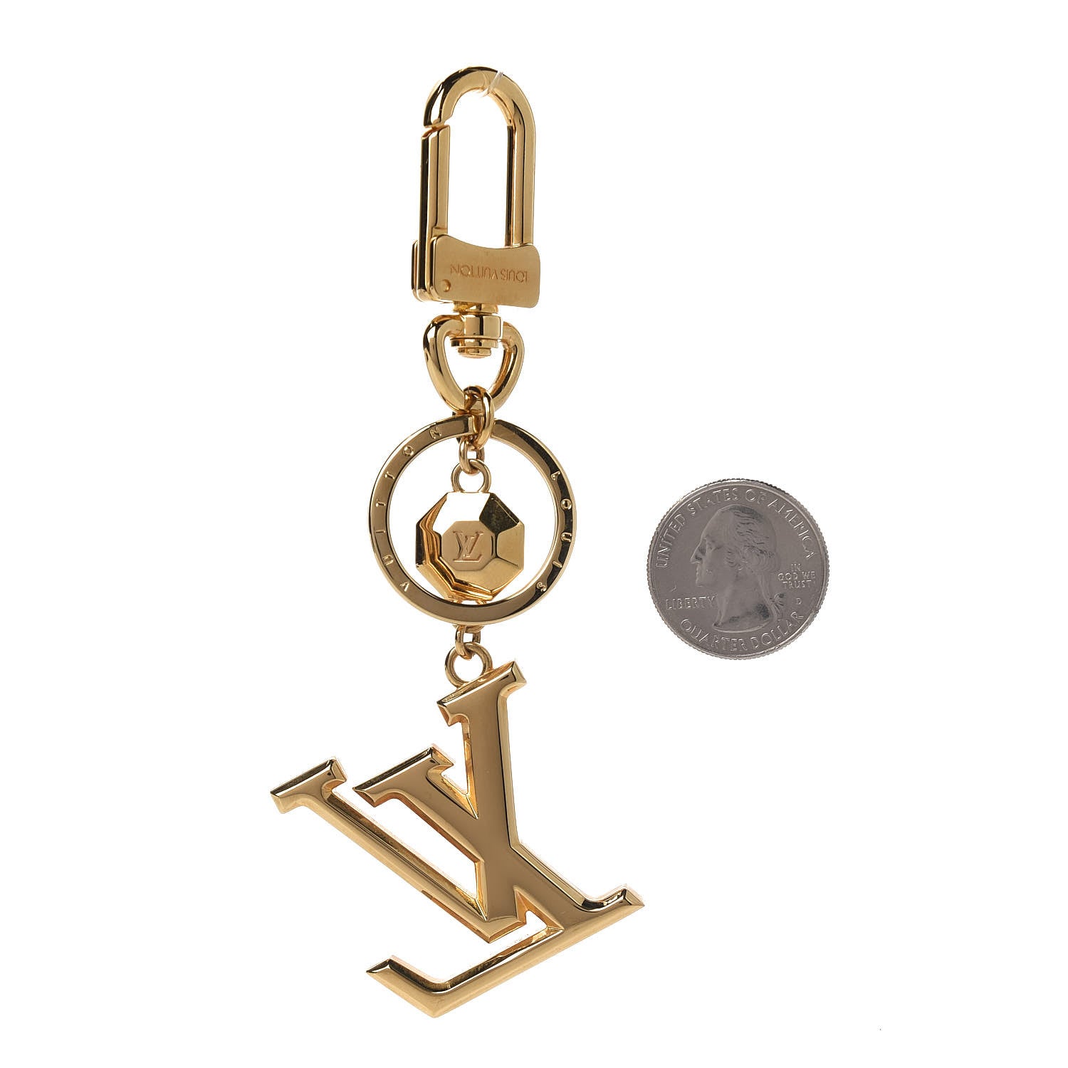 Louis Vuitton LV Facettes Bag Charm Key Holder Gold 2 of 2