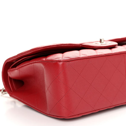 Chanel Caviar Quilted Jumbo Double Flap Red 9 of 10