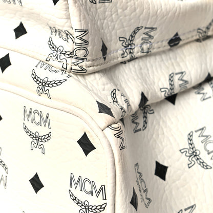 MCM Visetos Crown Stud Medium Stark Backpack White 10 of 15