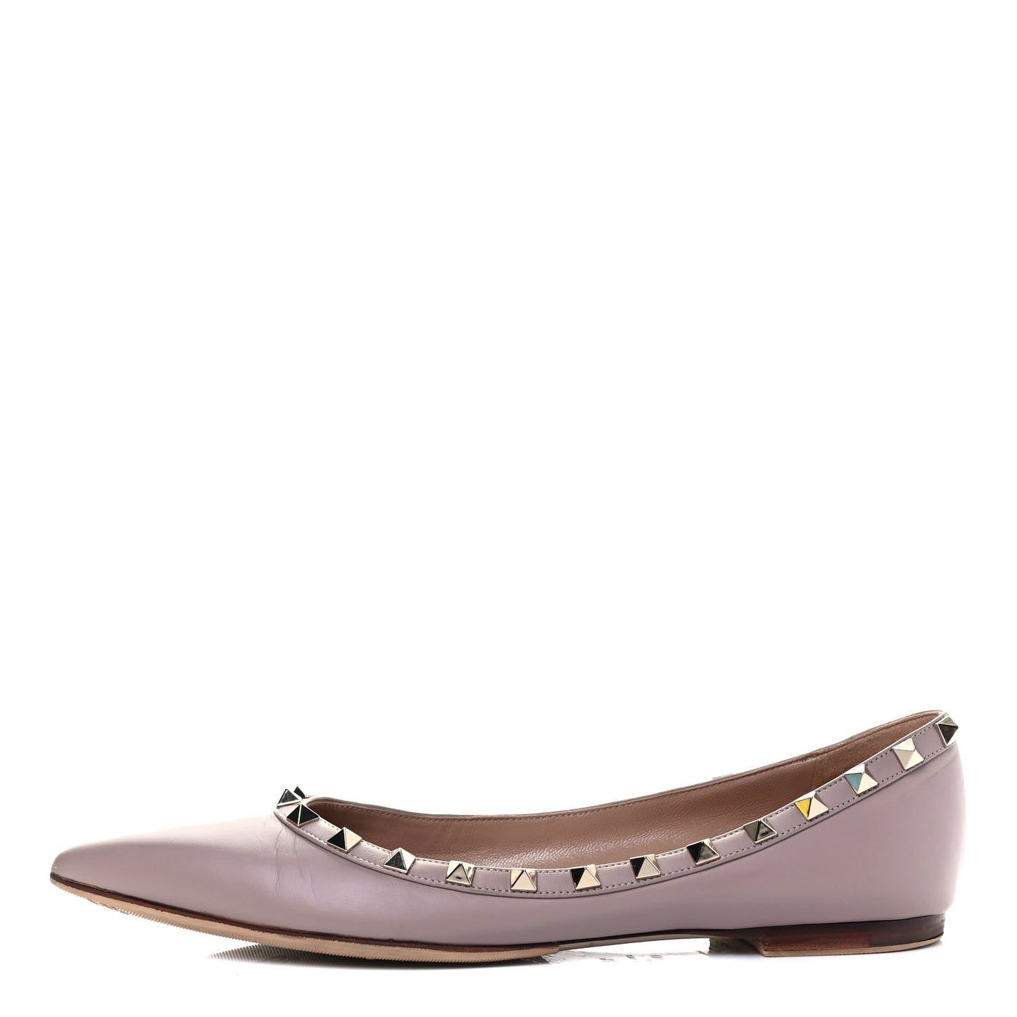 Nappa Rockstud Ballerina Flats 39.5 Poudre