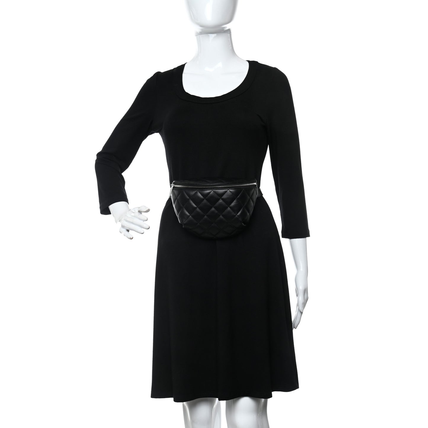 Quilted Waist Belt Bag Black