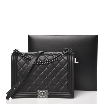 Chanel Calfskin Quilted Large Boy Flap Black 11 of 11